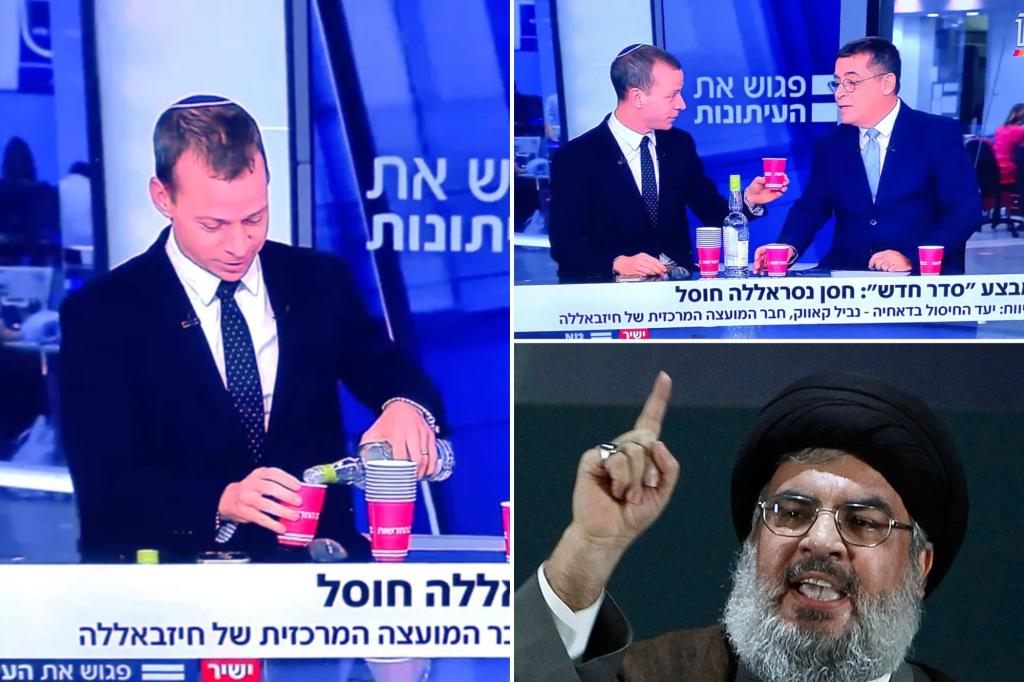 Israeli TV newscasters toast Hezbollah leader Hassan Nasrallah's death